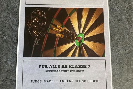 Plakat Darts für alle ab klasse 7
